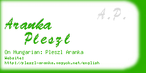 aranka pleszl business card